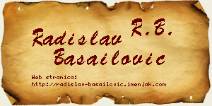 Radislav Basailović vizit kartica